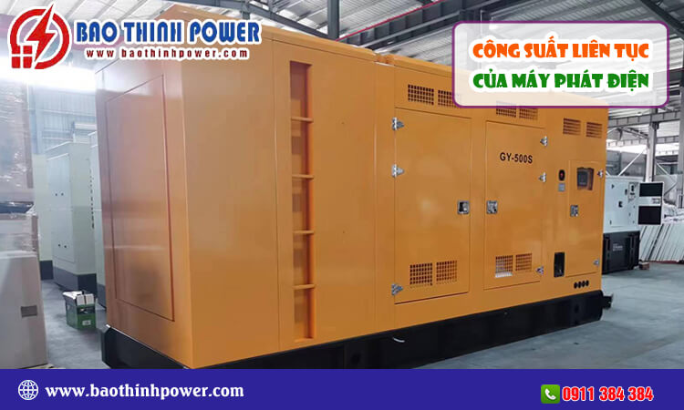 Công suất liên tục của máy phát điện 